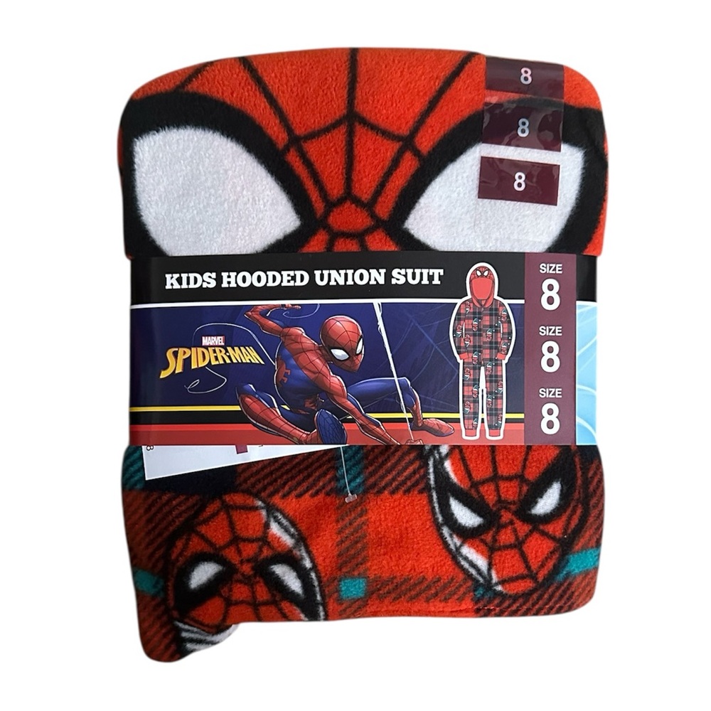 Marvel Spider-Man Red and Black Kids Hooded Suit Size 6